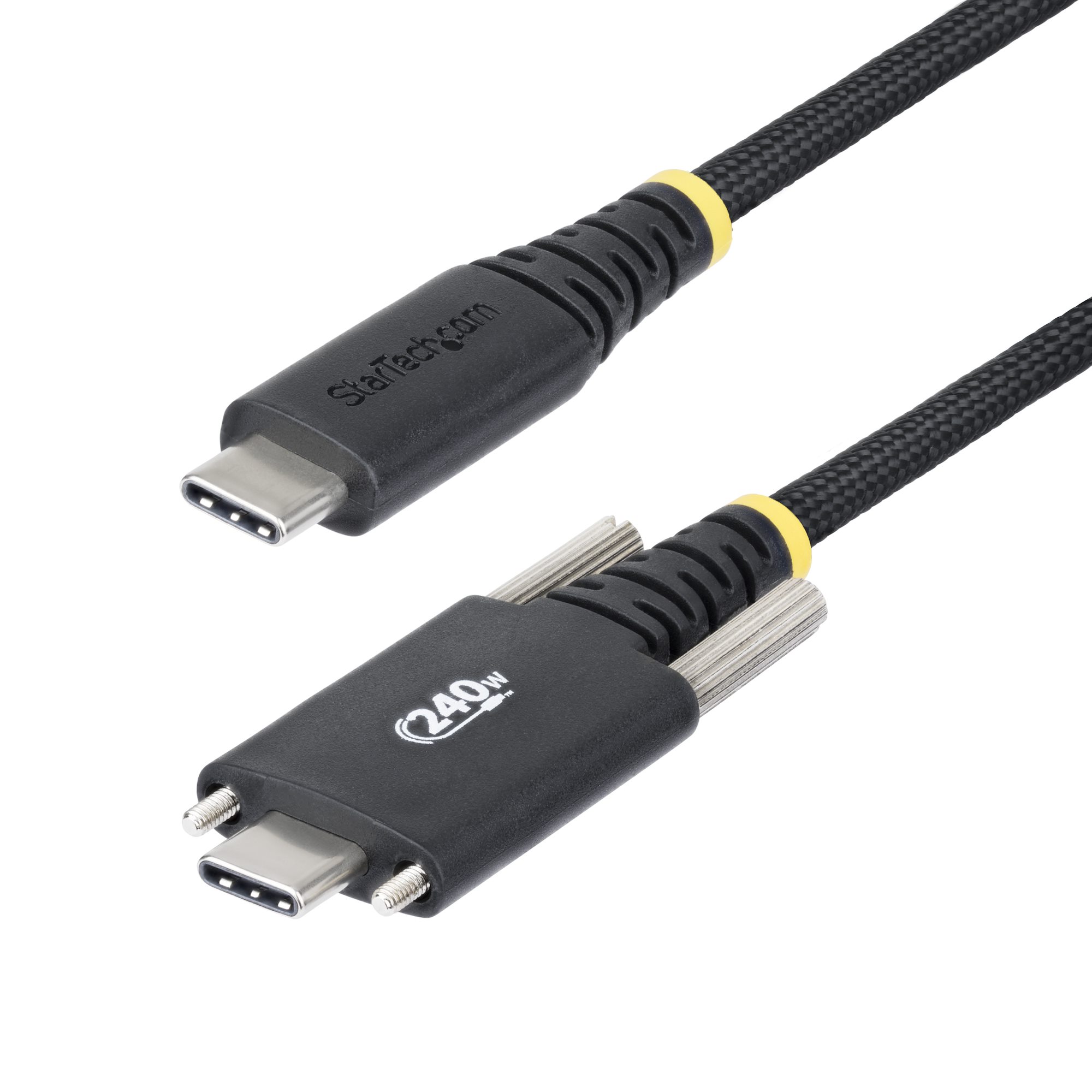 StarTech.com USB-C Ladekabel 2 m Schwarz 240W PD EPR Schraubverriegelung Nylon