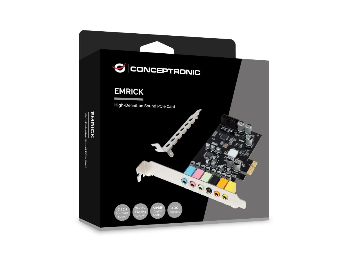 CONCEPTRONIC Sound PCIe-Karte 7.1CH S/PDIF bis 24Bit/192kHz
