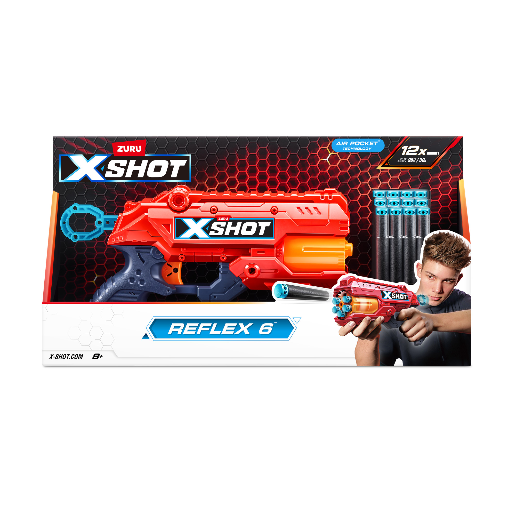 XSHOT Excel - Reflex 6 Blaster mit Darts, Dartblaster