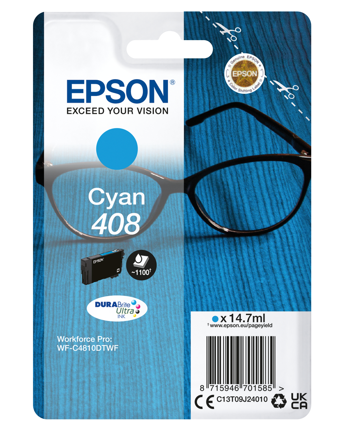 EPSON 408/T09J2 (Brille) cyan Druckerpatrone