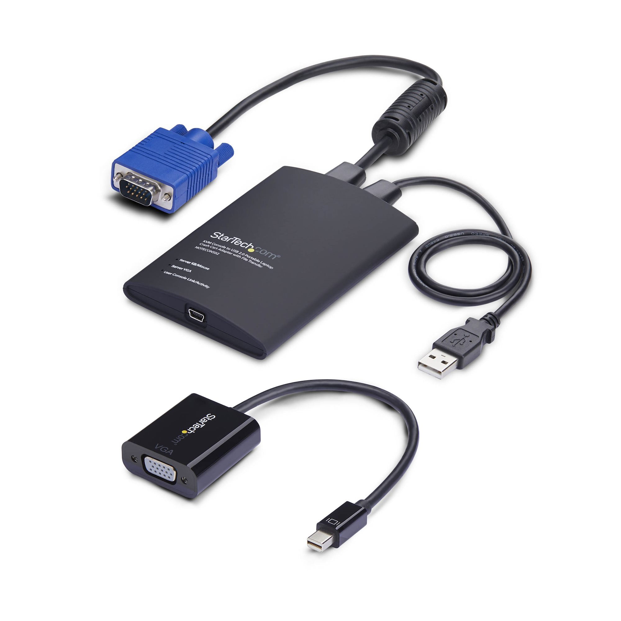 STARTECH.COM Mobiler Laptop Crash-Cart-Adapter USB-VGA-Mini DisplayPort KVM-Konsole Dateiubertragung-Videoaufzeichnung TAA