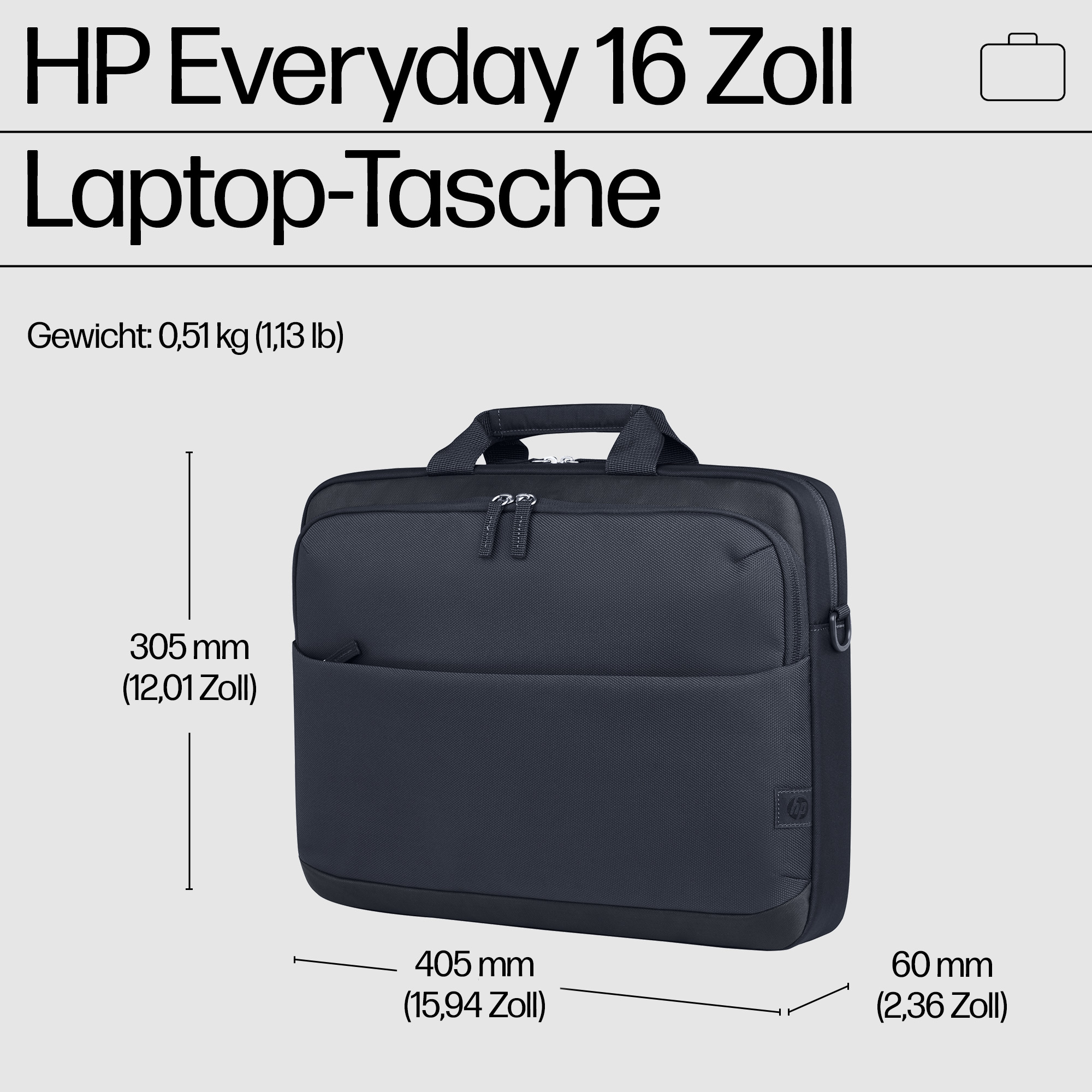 HP Everyday 16inch Odyssey Gray Laptop Bag