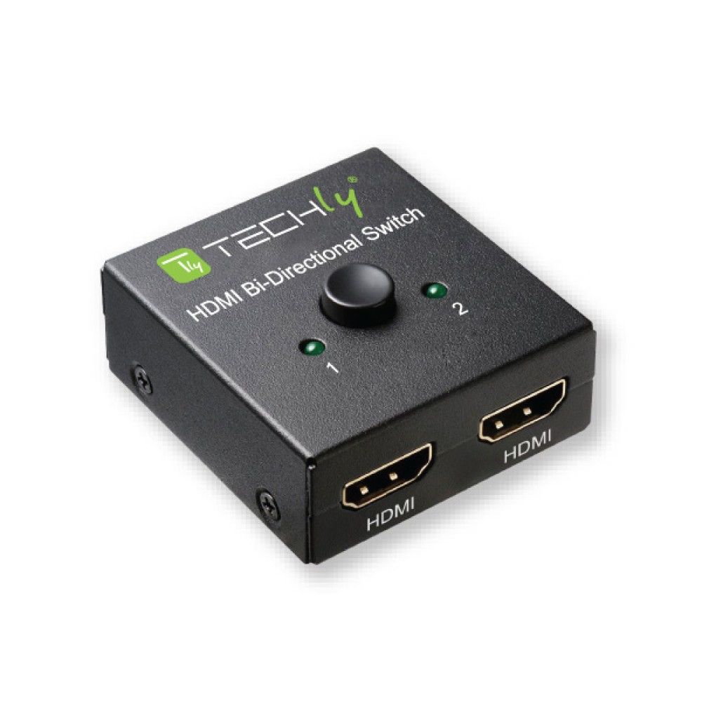 TECHLY HDMI 4K 60Hz Bi-Direktionaler Switch 4K 2-Port schwarz Schaltbar sind zwei HDMI-Quellen an einen einzigen HD-TV oder Projekt.