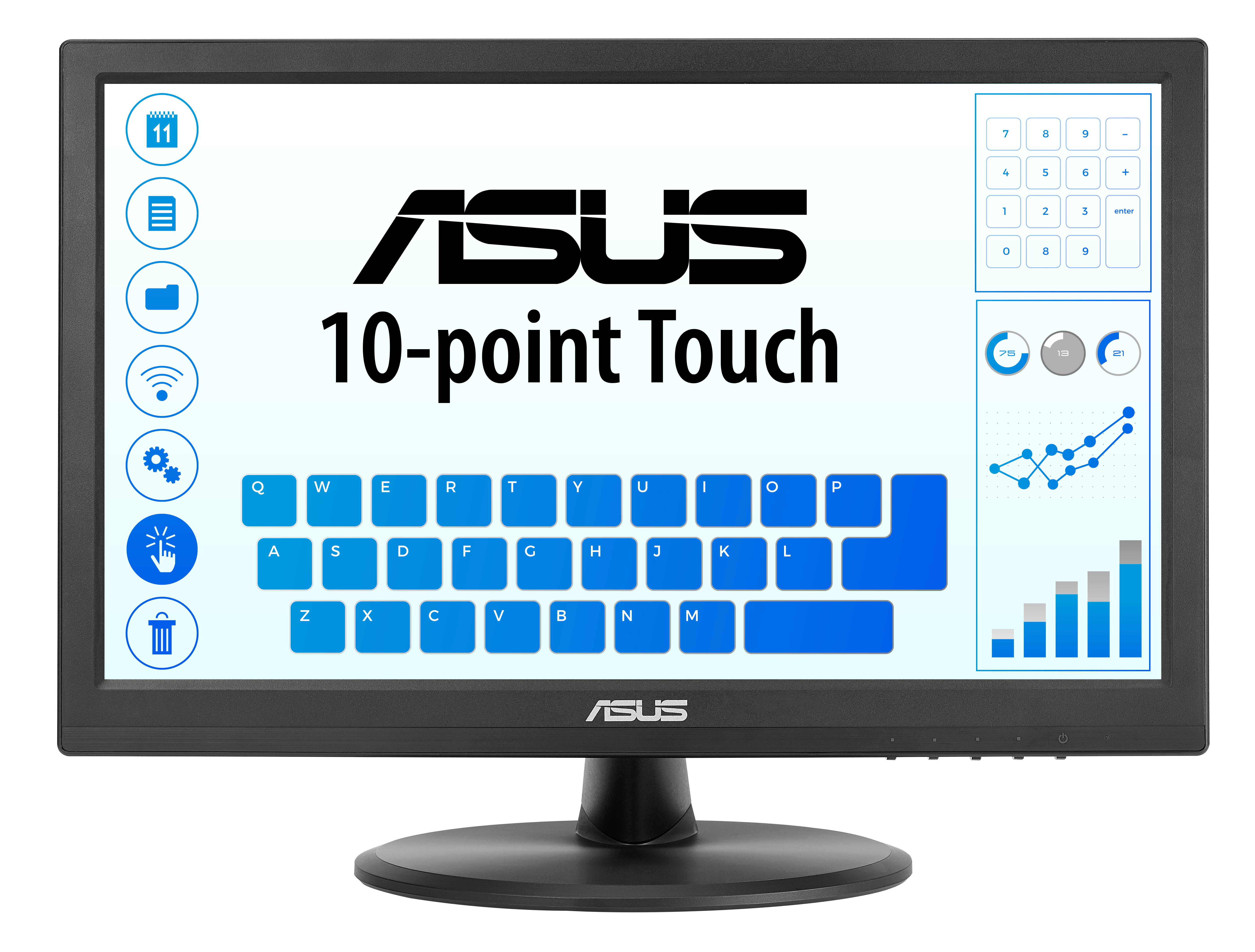 ASUS VT169HE Touch Monitor 39,62cm 15,6Zoll IPS WLED FHD 16:9 60Hz 220cd/m2 5ms D-Sub HDMI