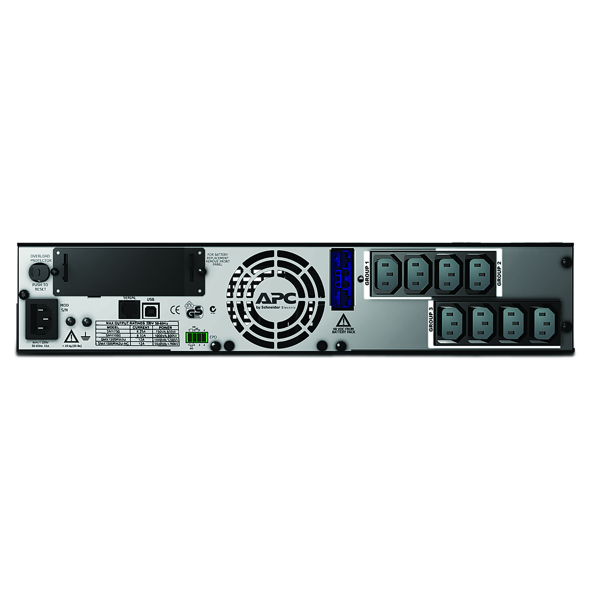 APC Smart-UPS X 1500 Rack/Tower LCD UPS rack-mountable AC 230V 1200Watt 1500VA RS-232 USB output connectors 8 2U Black