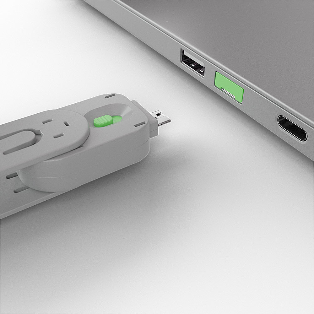 LINDY USB Typ A Portschlösser 4xGrün mit Schlüssel