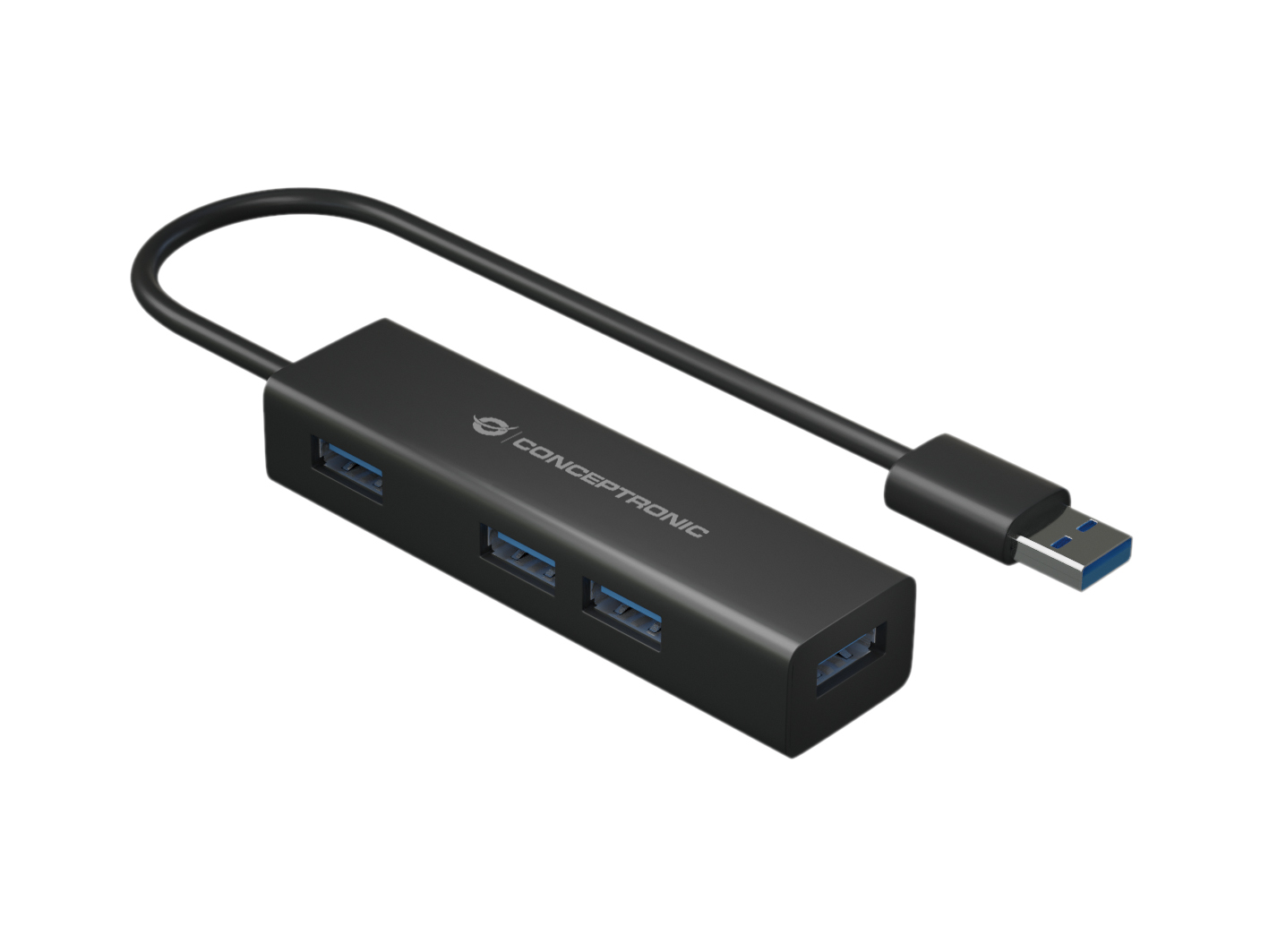 CONCEPTRONIC 4-Port Hub USB-A3.0/-C Adap.->4xA3.0 o.Netz. sw