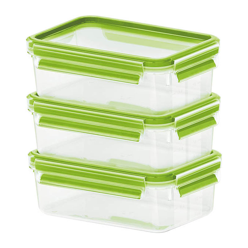 emsa Frischhaltedosen CLIP & CLOSE 5,8 cm hoch transparent 3x 0,55 l, 3 St.