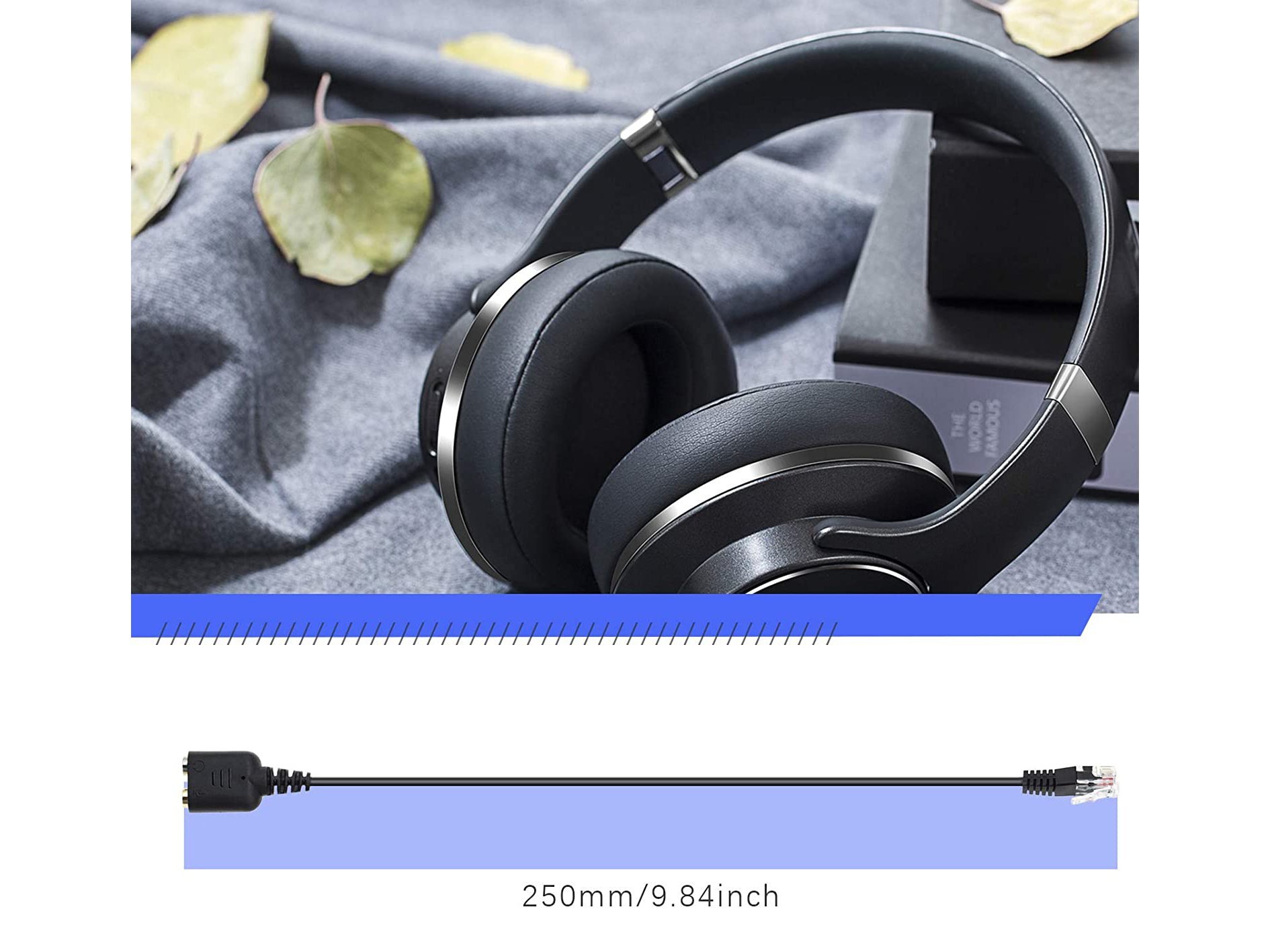 Equip Telefonkabel RJ9->2x3.5mm St/Bu 0.25m schwarz
