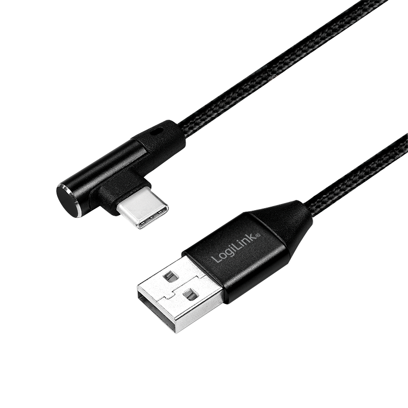 Logilink USB-Stecker USB 2.0 zu USB-C (90° gewinkelt) 0,3m