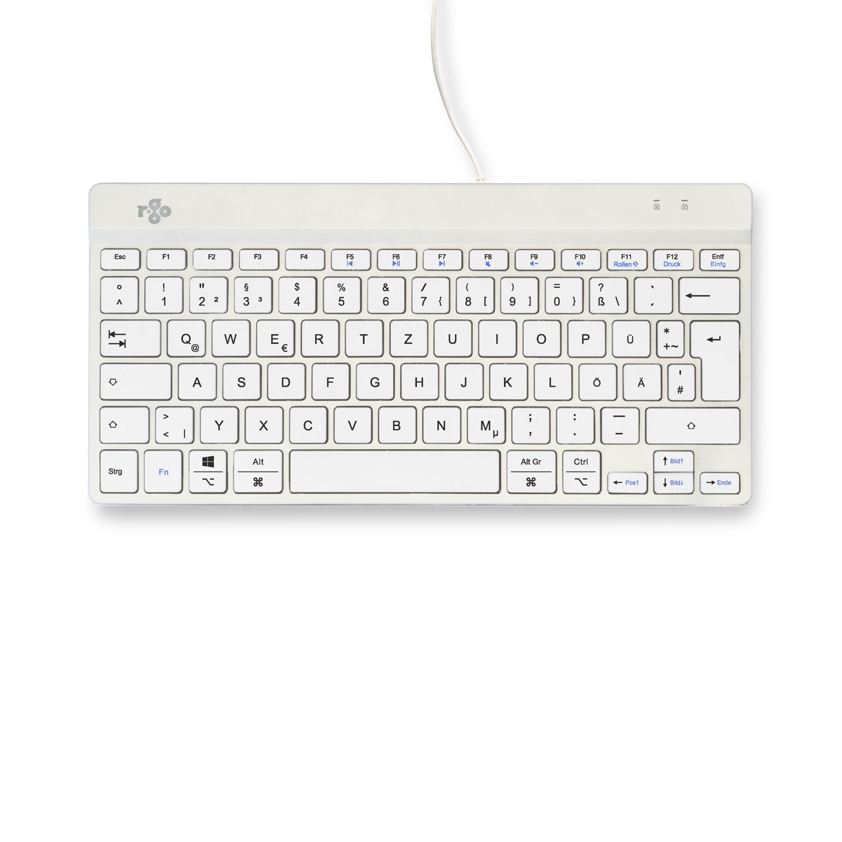R-Go Tastatur Compact Break DE-Layout verkabelt weiß