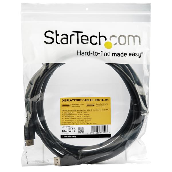 StarTech.com 5 m VESA zertifiziertes DisplayPort 1.4 Kabel 8K 60Hz HDR Schwarz