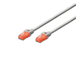 DIGITUS CAT6 U/UTP PATCH CABLE PVC AWG 26/7 LENGTH 0.5M GREY
