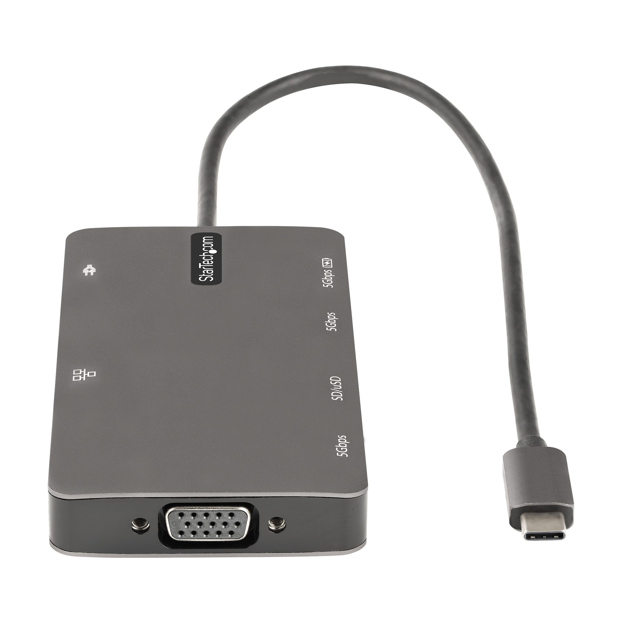 STARTECH.COM USB-C Multiport Adapter USB C auf HDMI 4K 30Hz/VGA Reiseadapter/Docking station USB 3.0 Hub 100W PD SD/Micro SD GbE