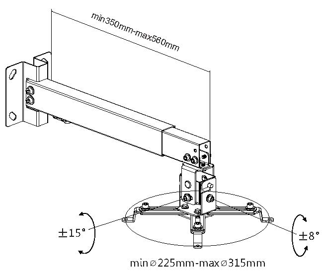 Equip Beamer Decken-/Wandhalterung universal bis 20kg ws retail