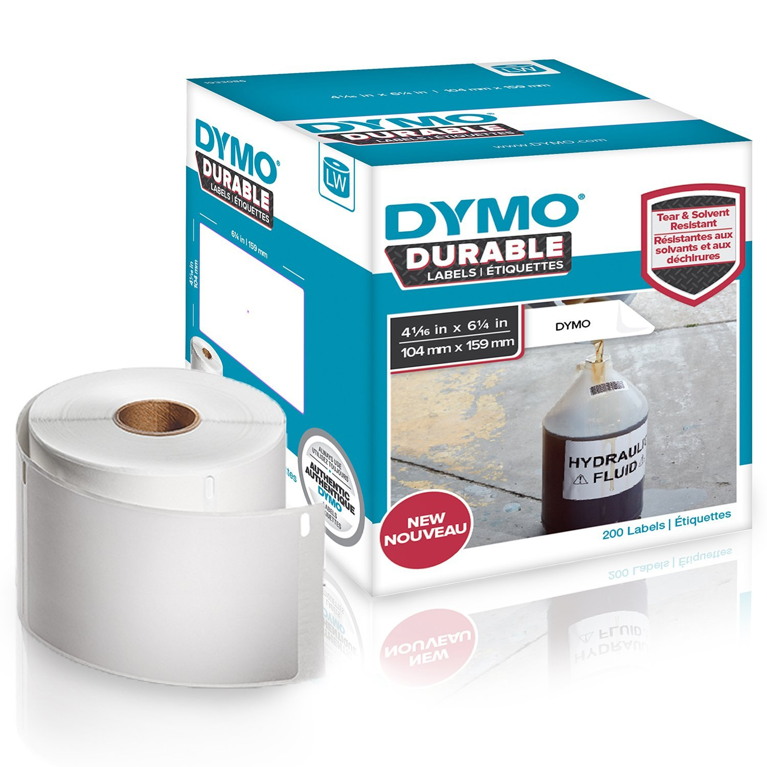 DYMO Etikettenrolle für Etikettendrucker 1933086 weiß, 104,0 x 159,0 mm, 1 x 200 Etiketten
