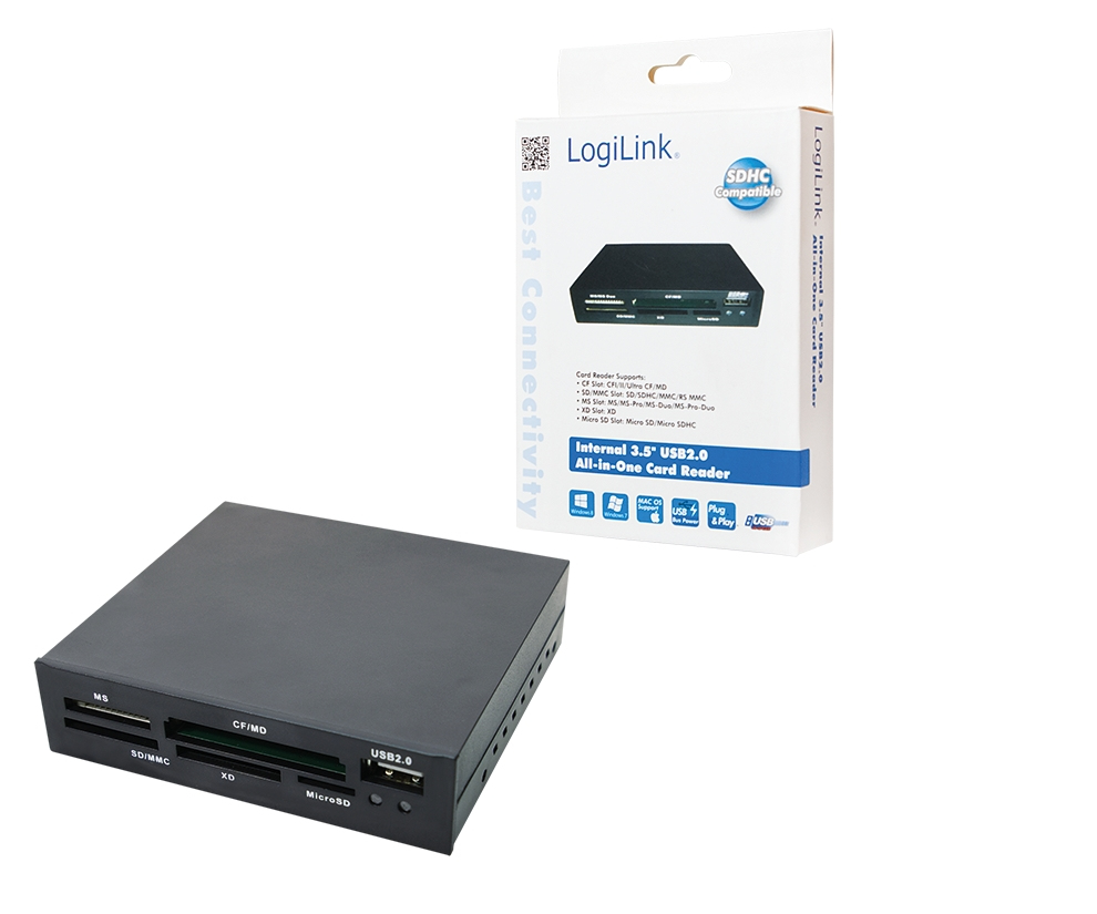 Logilink Card Reader 8.9cm (3,5) USB Front intern