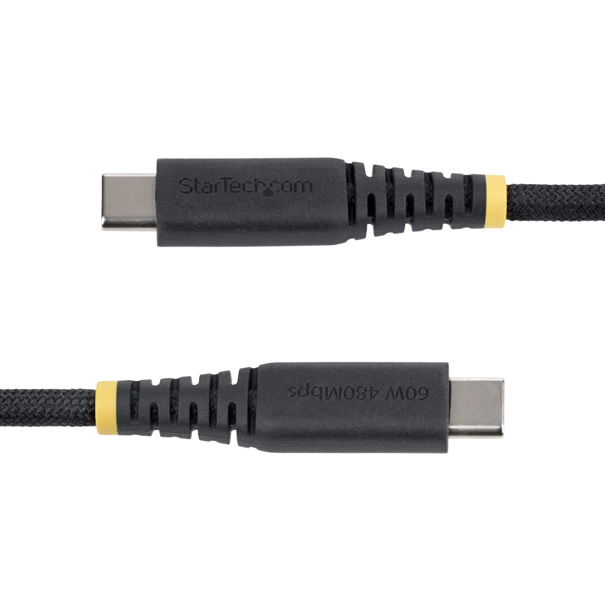 StarTech.com USB-C Ladekabel 3m 60W (3A) PD Zweischichtige Geflochtene Nylon/TPE-Hülle Schwarz
