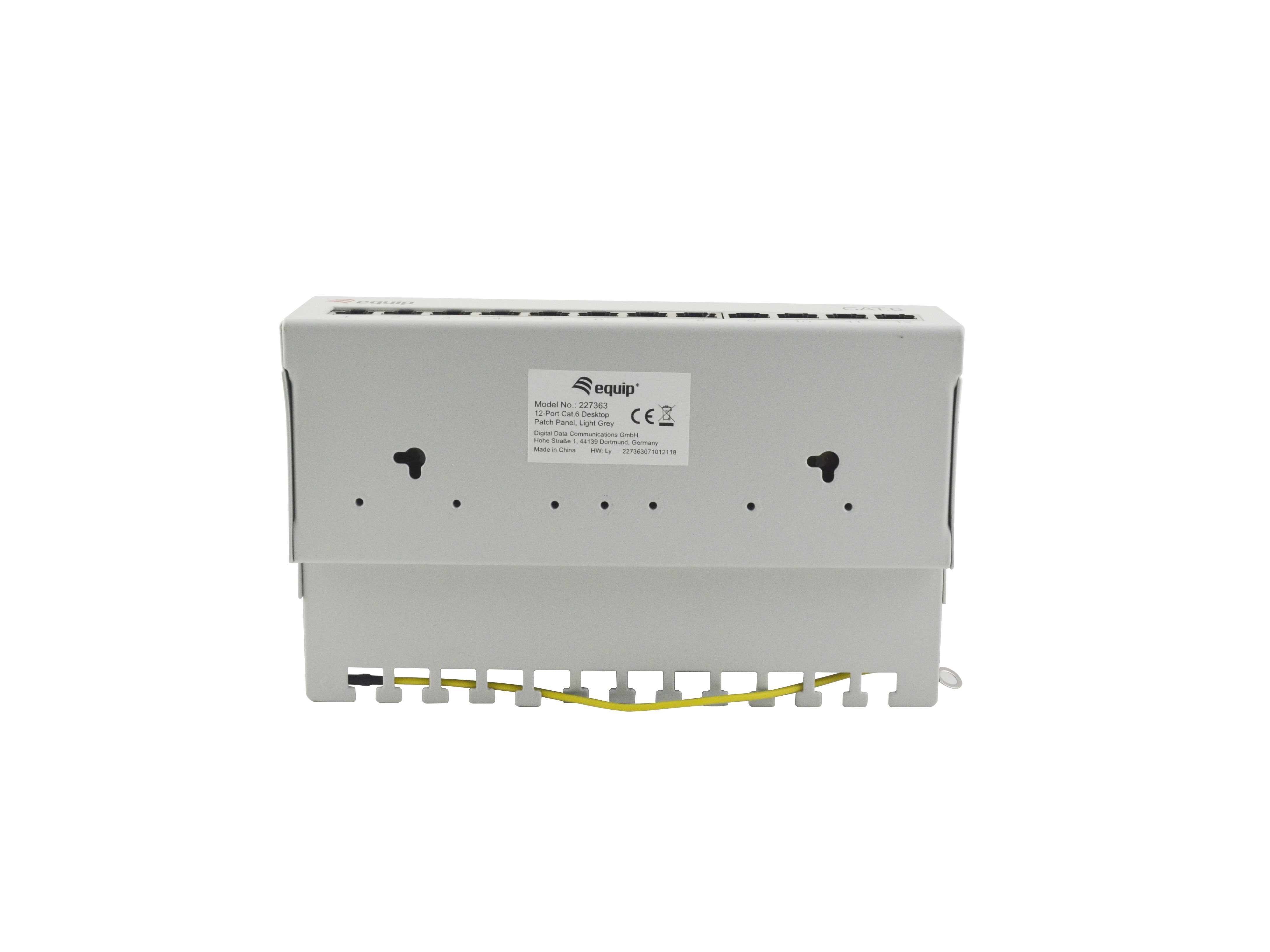 Equip Patchpanel 12xRJ45 Cat6 Desktop 250MHz RAL7035