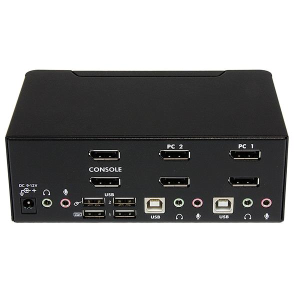 STARTECH.COM 2 Port Dual DisplayPort USB KVM Switch mit Audio - DisplayPort Desktop KVM Umschalter