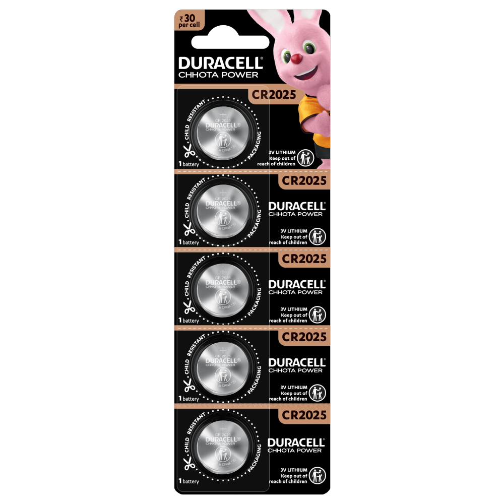 Duracell Batterie Knopfzelle CR2025 3.0V Lithium 5St.