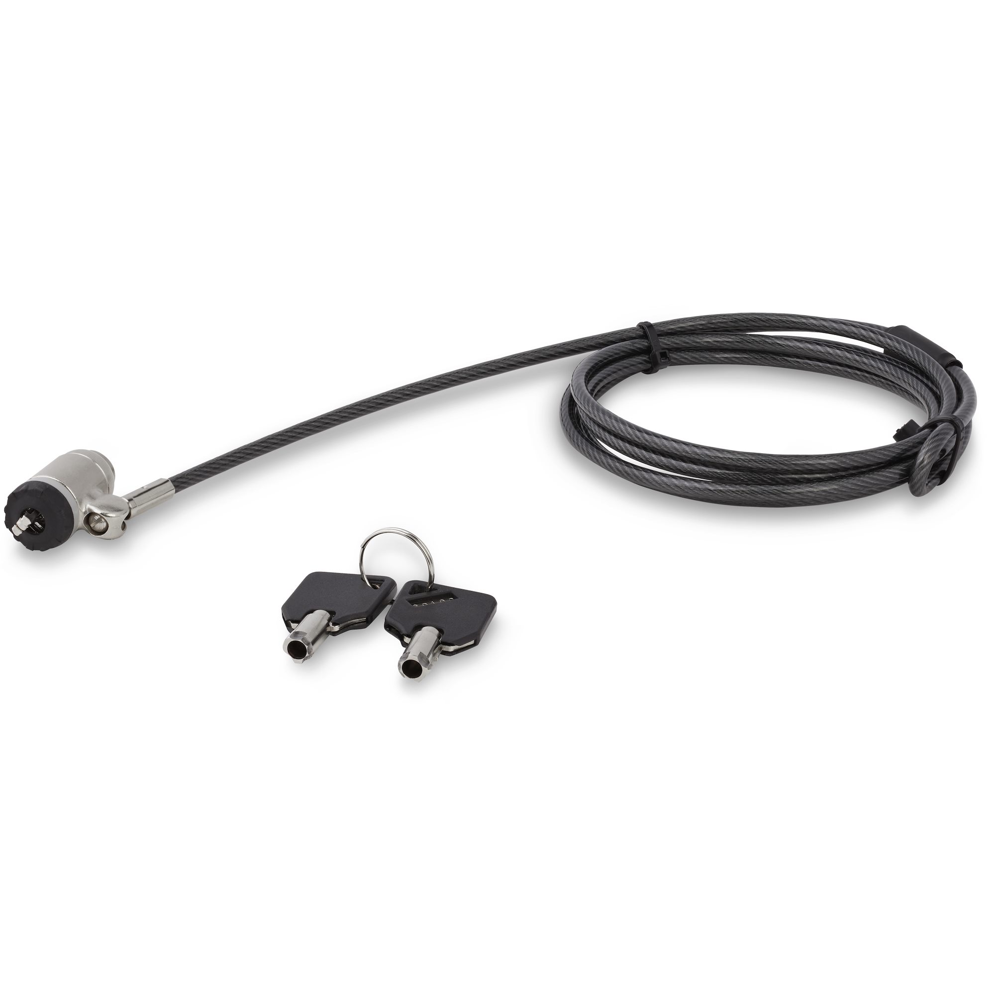 STARTECH.COM Keyed Cable Lock - Push-to-Lock Button - 2 m Steel Cable - Locking Cable for Laptop - Computer Cable Lock