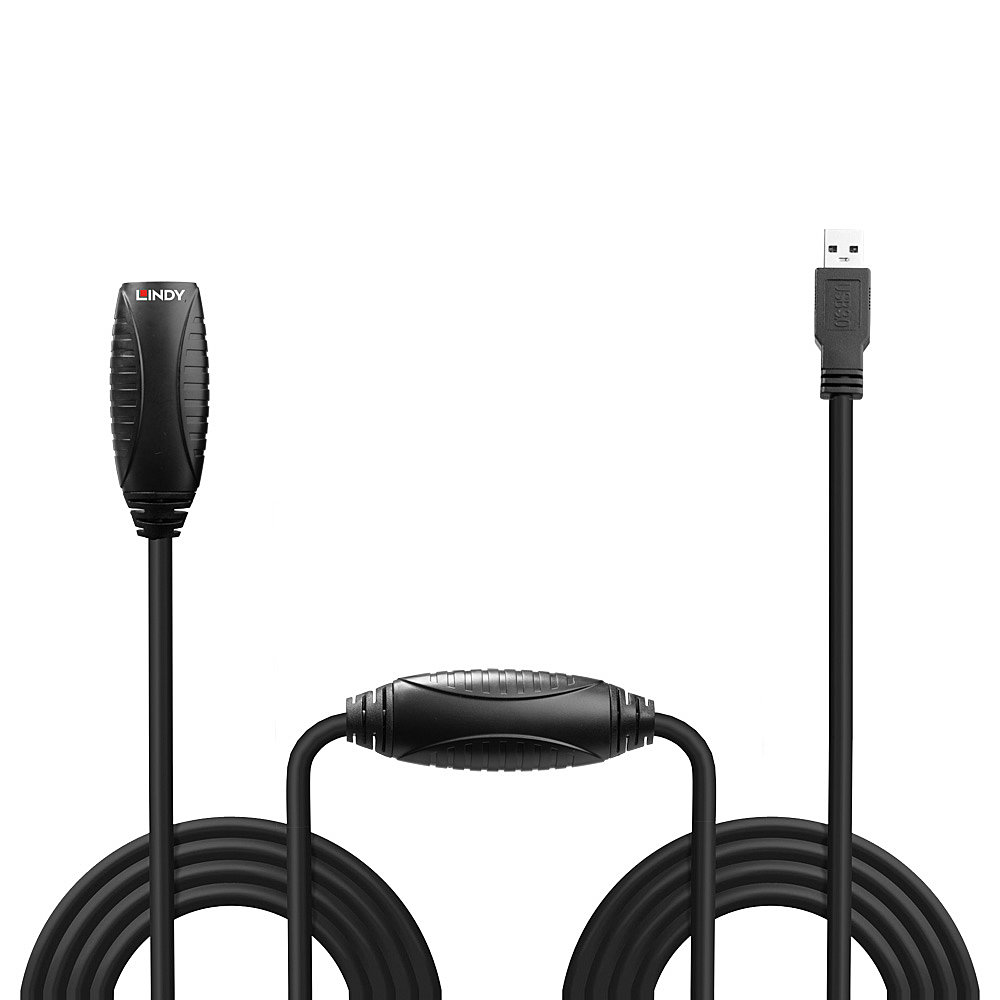 LINDY USB 3.0 Active Extension 10m, unterstuetzt USB SuperSpeed-Transferraten bis max. 5Gbitps