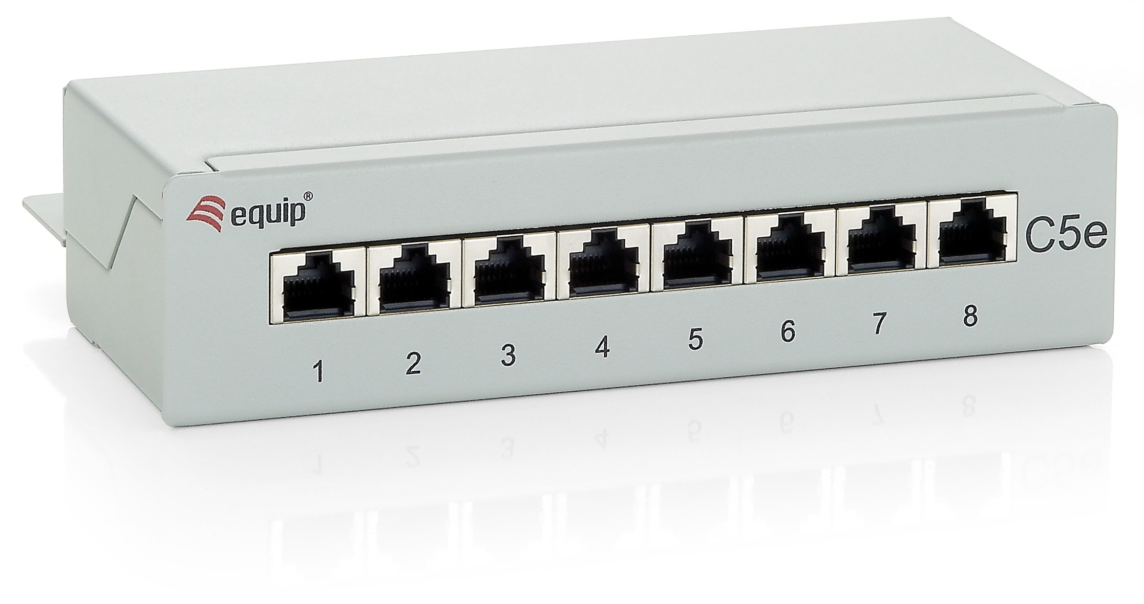 Equip Patchpanel 8xRJ45 Cat5e Desktop 100MHz RAL7035