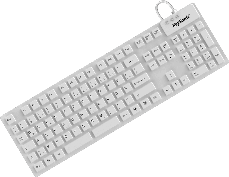 KeySonic Industrie-TAS, 105 Tasten, USB, WH, KSK-8030 IN(DE)