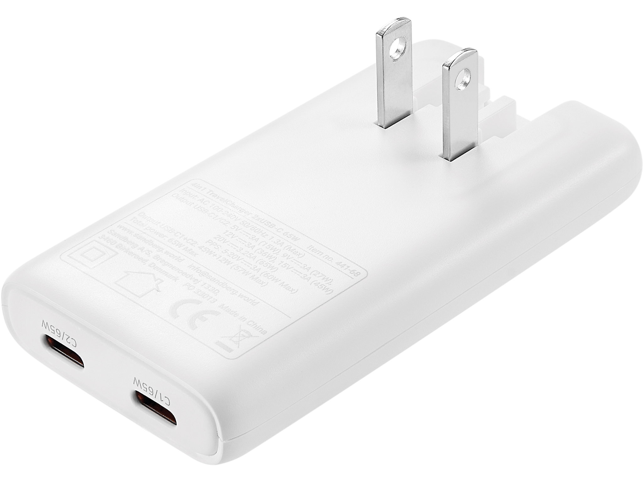 SANDBERG 4in1 TravelCharger 2xUSB-C 65W