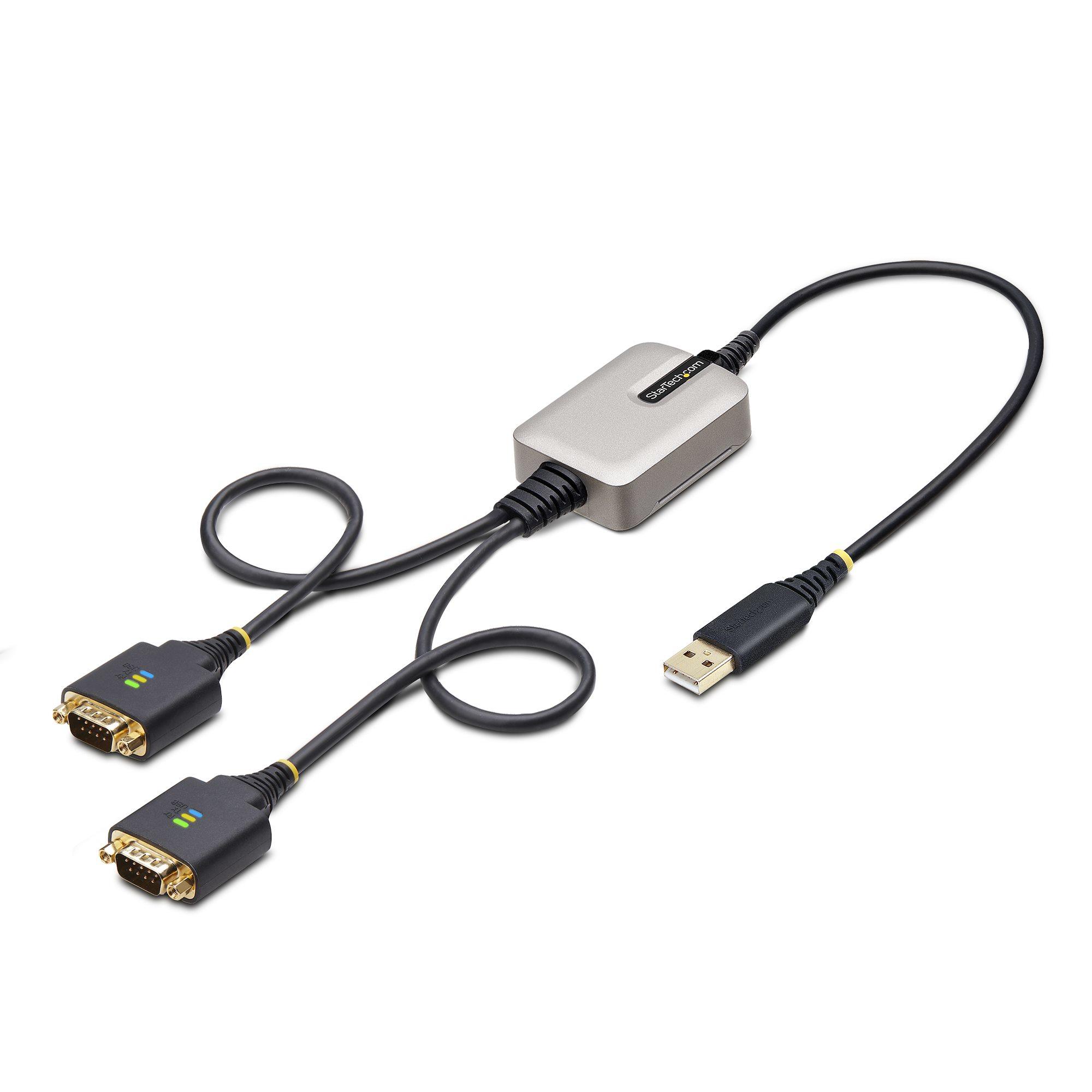 STARTECH.COM 60cm 24Zoll 2-Port USB auf Seriell Adapter COM-Retention,FTDI USB-A zu DB9 RS232 Kabel Wechselbare Schrauben/Muttern