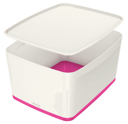 LEITZ MyBox Aufbewahrungsbox 18,0 l perlweiß/pink 38,5 x 31,8 x 19,8 cm, 1 St.