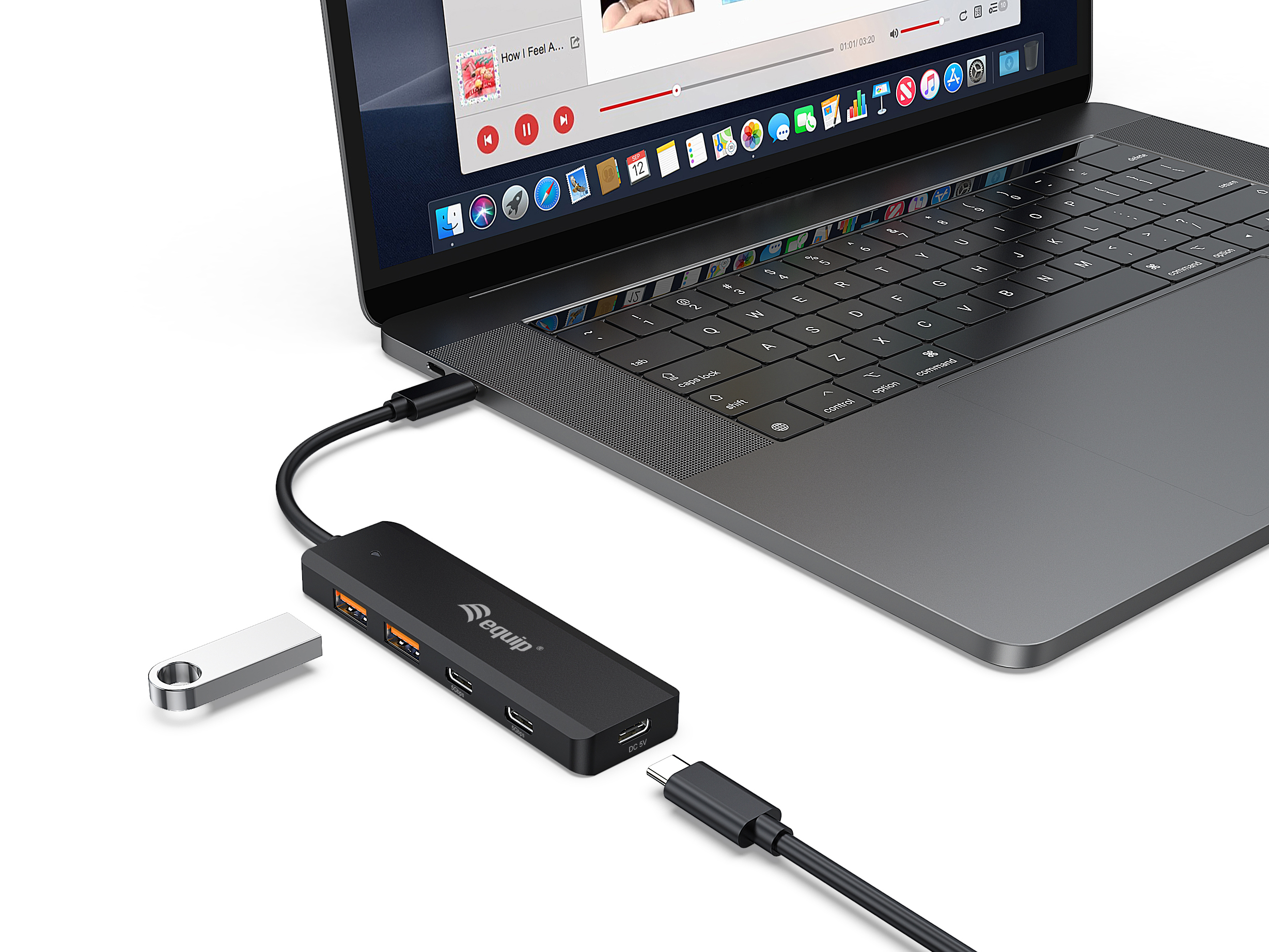 Equip 4-Port USB-C3.2-Hub->2xUSB-A 3.2/2xUSB-C/USB-C 10Gbps