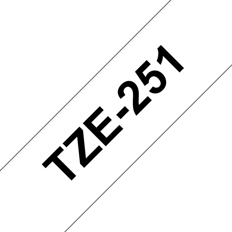 TZE-251 LAMINATED TAPE 24MM 8M BLACK ON WHITE