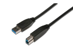DIGITUS USB 3.0 Anschlusskabel Typ A -B St/St 1,8m, sw Polybeutel