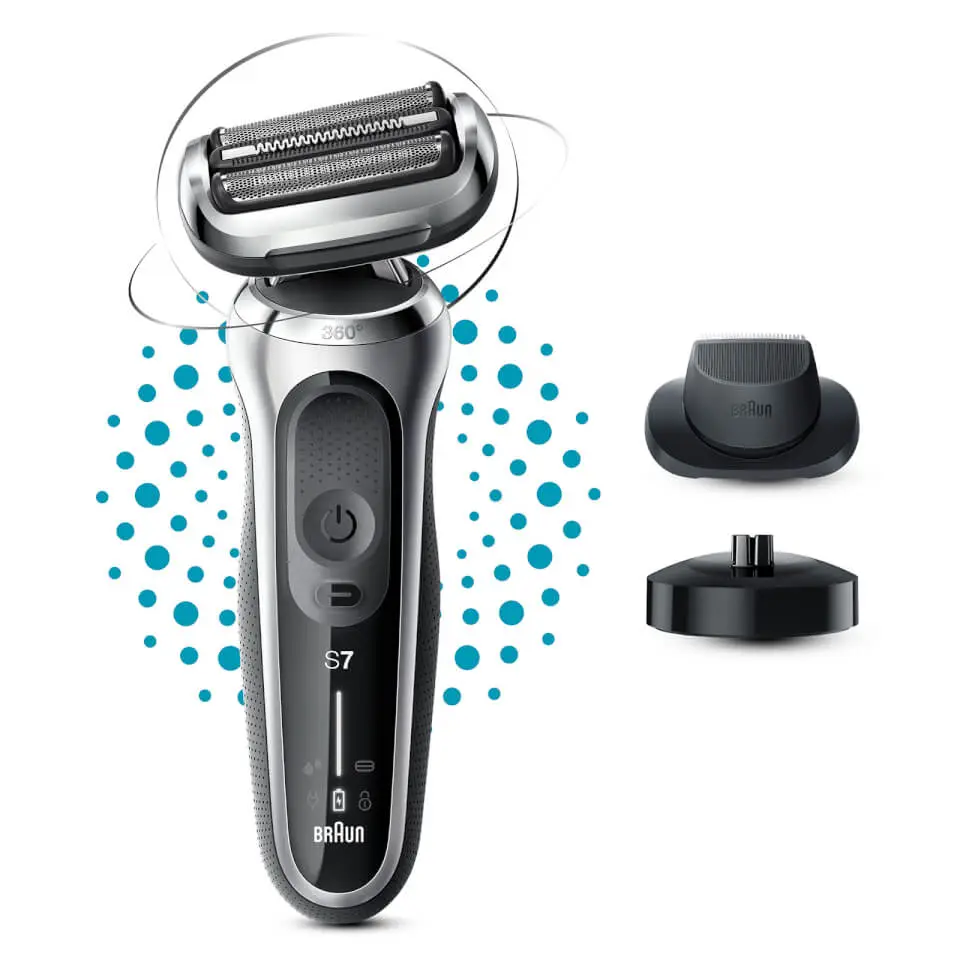 Braun 71-S4200cs Series 7 Rasierer Herren mit EasyClick Aufsatz, silber