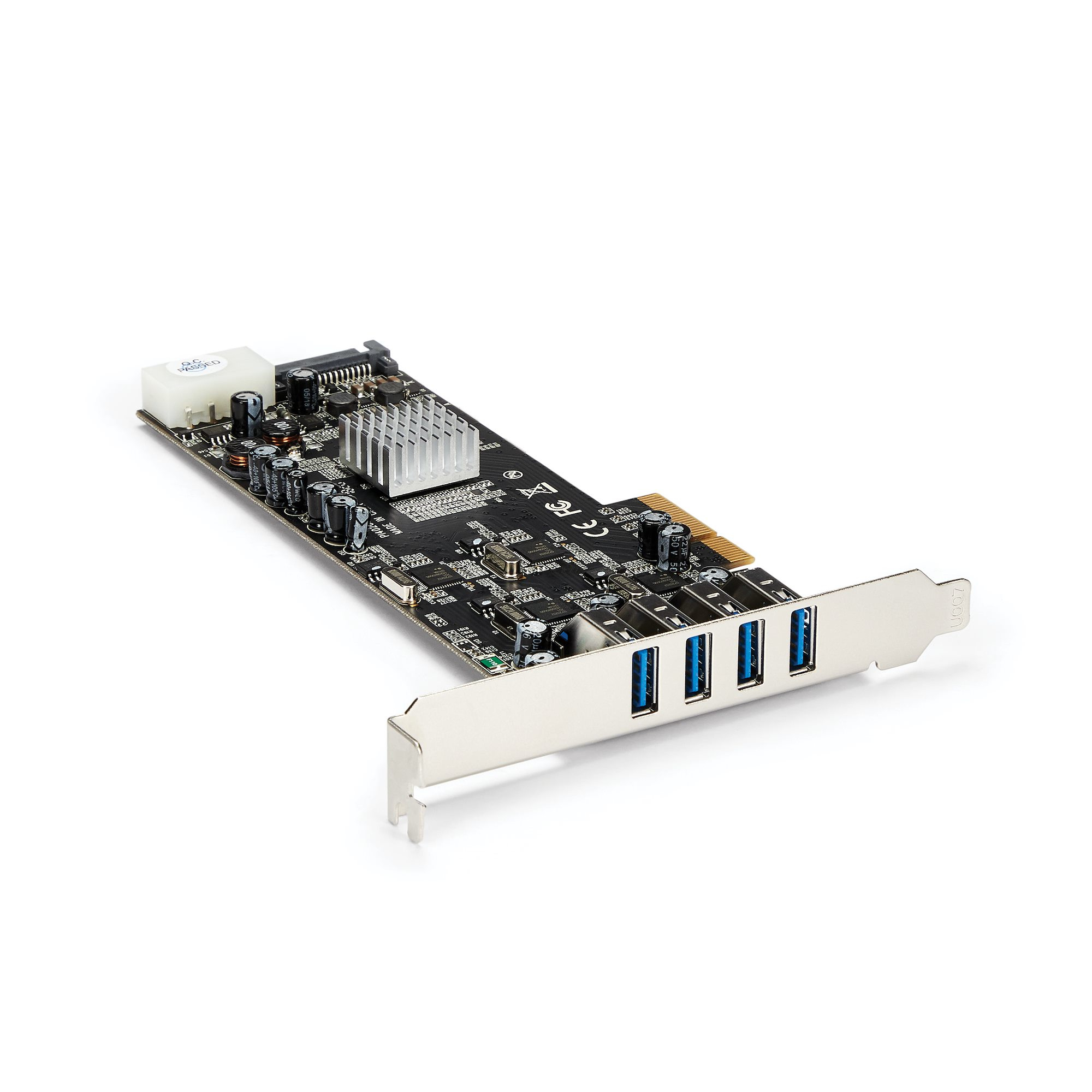 STARTECH.COM PEXUSB3S44V 4 Port Quad Bus PCIe USB 3.0 Adapter Card w/ LP4+SATA Power