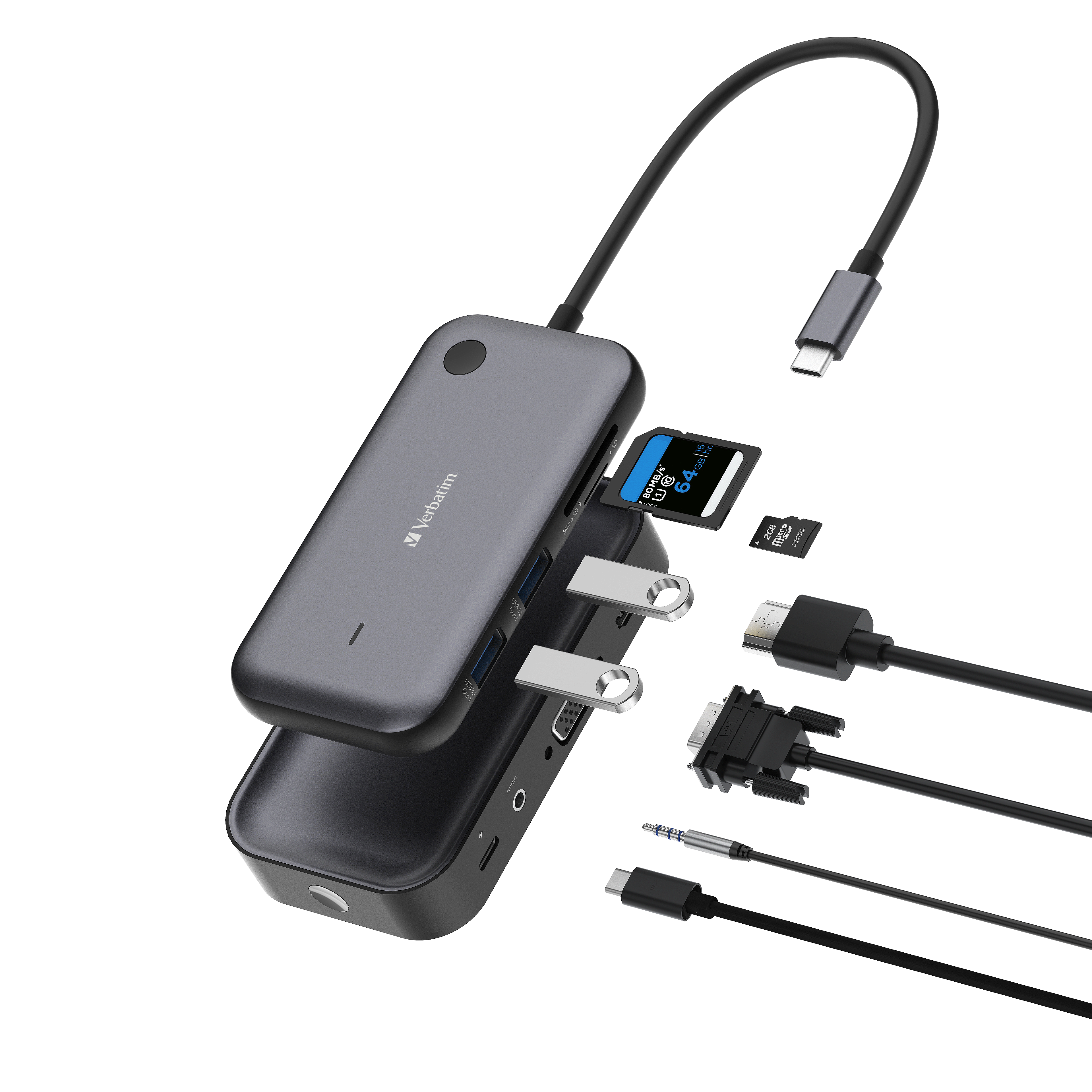 Verbatim Share My Screen USB-C Wirel.Displ.Ad. 1080P/Hub 32146