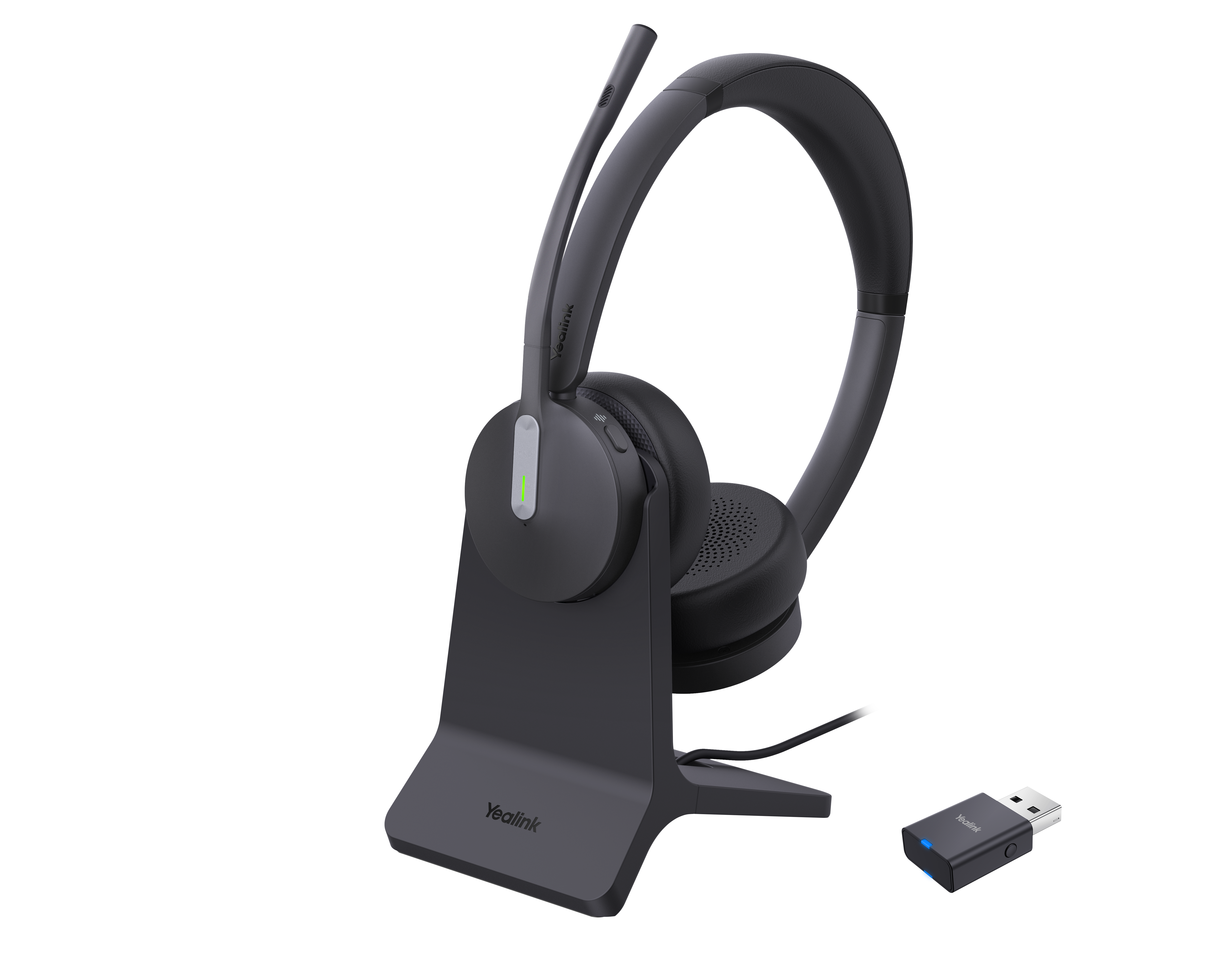 Yealink WH64 Hybrid Dual mit Charging Stand DECT Headset