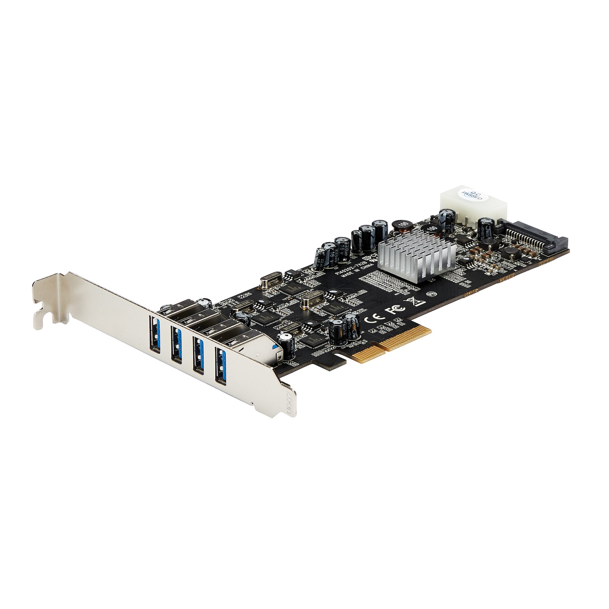 STARTECH.COM PEXUSB3S44V 4 Port Quad Bus PCIe USB 3.0 Adapter Card w/ LP4+SATA Power