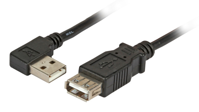 EFB USB2.0 Verlängerung A(gewinkelt)-A,St-Bu,1.0m,sw,Classic