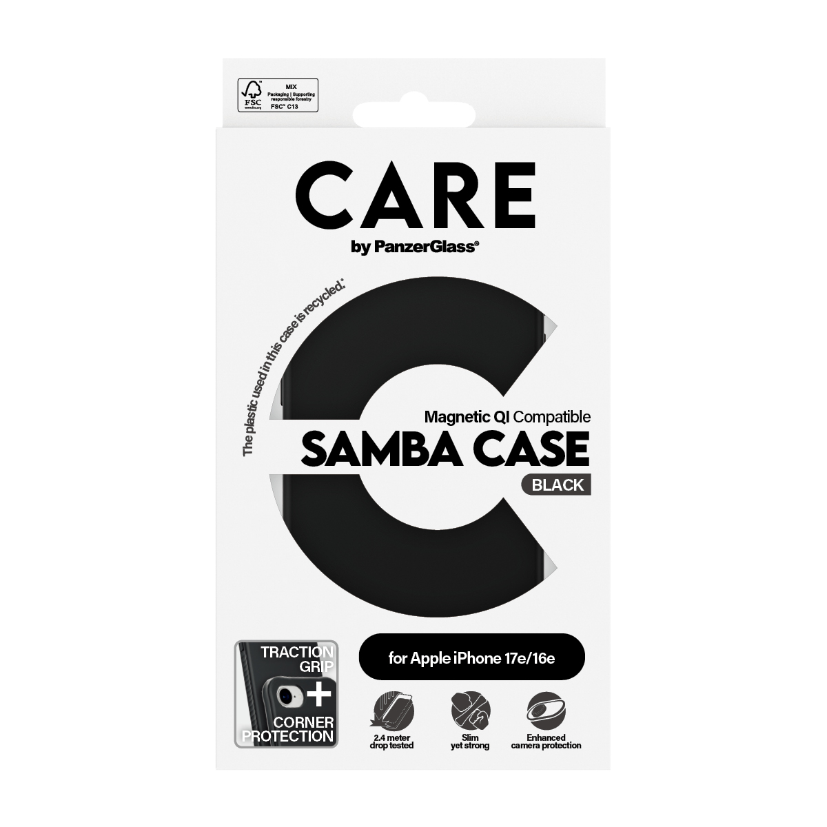 CARE BY PANZERGLASS FASHIONABLE SAMBA CASE BLACK W. MAGSAFE IPHO