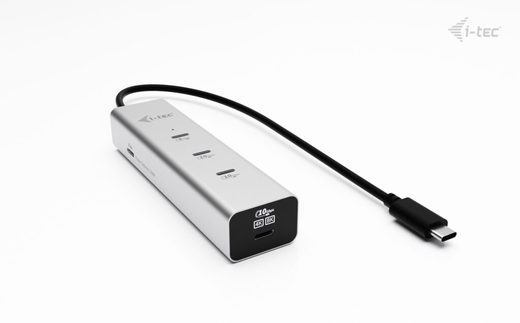 I-TEC USB-C Charging Metal HUB 5port with USB-C video 8K 1xUSB-C video/Data 1xUSB-C PD/Data 1xUSB-C 3.2 Gen1 2xUSB-C 3.2 Gen2 PD85W