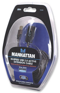 MANHATTAN USB 2.0 Repeater Kabel In Reihe schaltbar A-Stecker A-Buchse 10 m Farbe schwarz