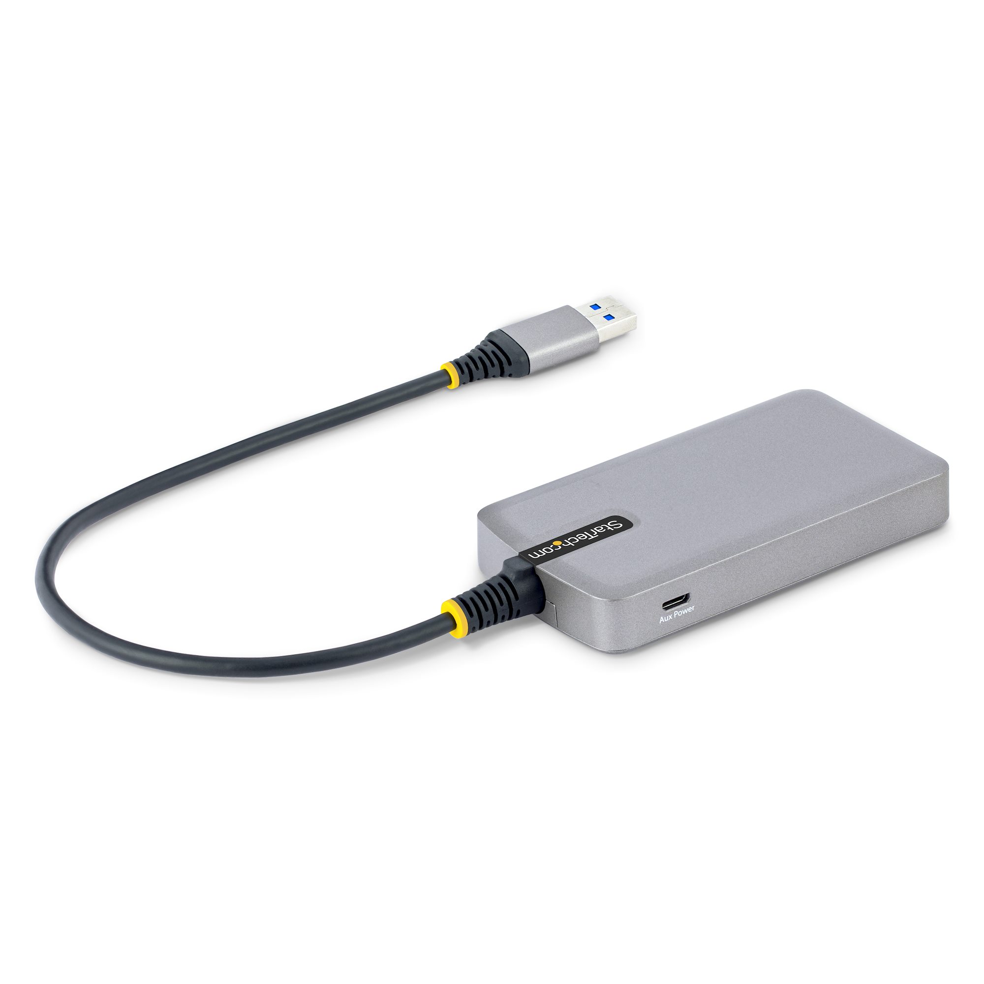 STARTECH.COM 4-Port USB Hub USB 3.0 5Gbps Bus Powered USB-A to 4xA w/ Optional Auxiliary Power Portable Laptop USB Hub 1ft/30cm