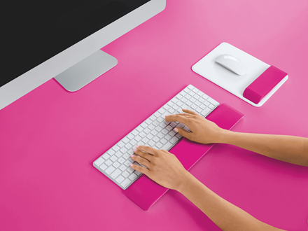 LEITZ Tastatur-Handballenauflage Ergo WOW pink, weiß