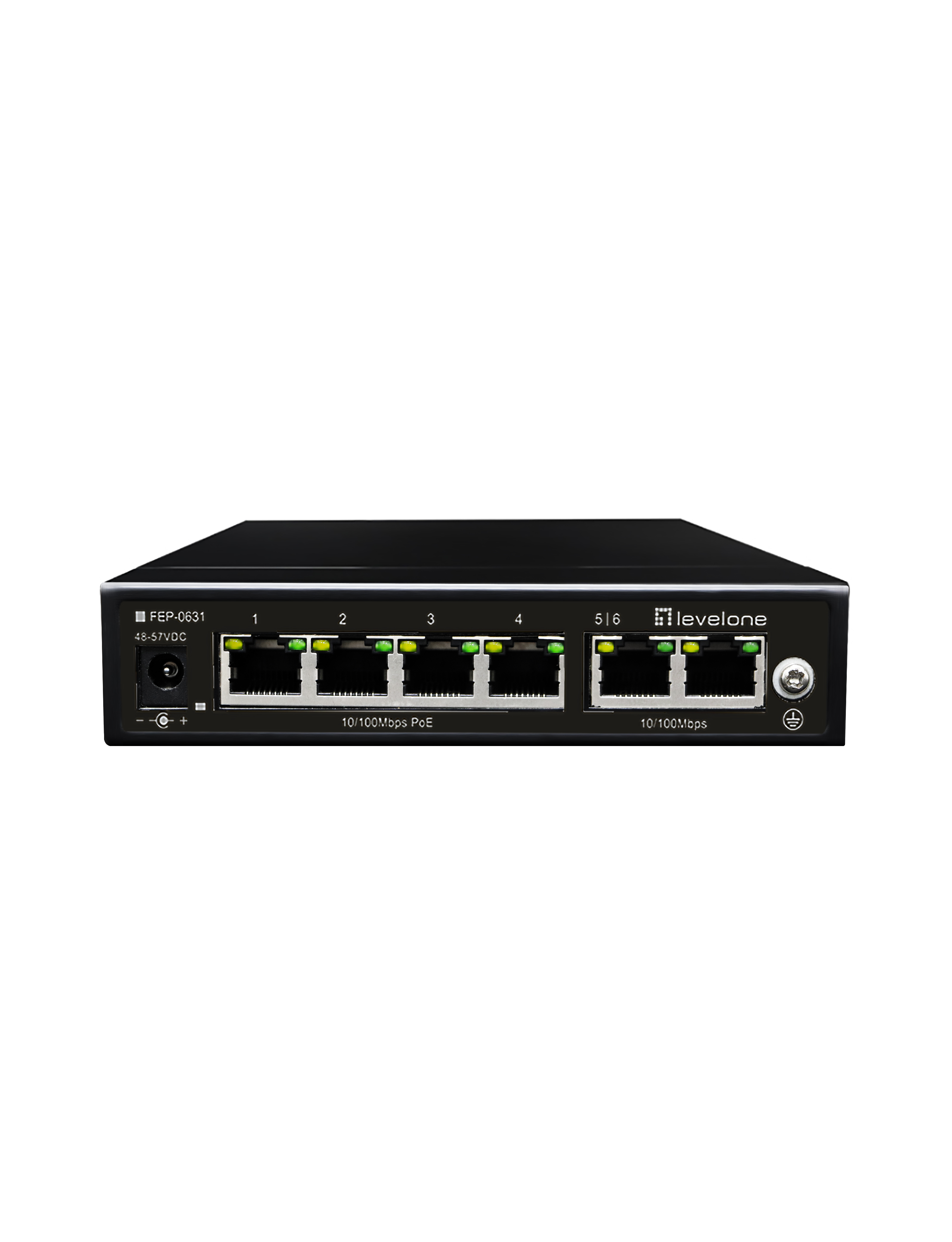 LevelOne PoE+Switch 4xFE PoE/2xFE 60W Metall