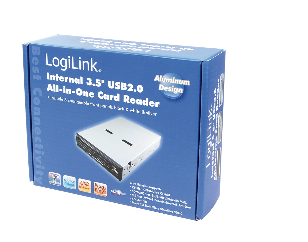 LogiLink® Cardreader 3,5 USB 2.0 intern 54-in-1 mit USB Front