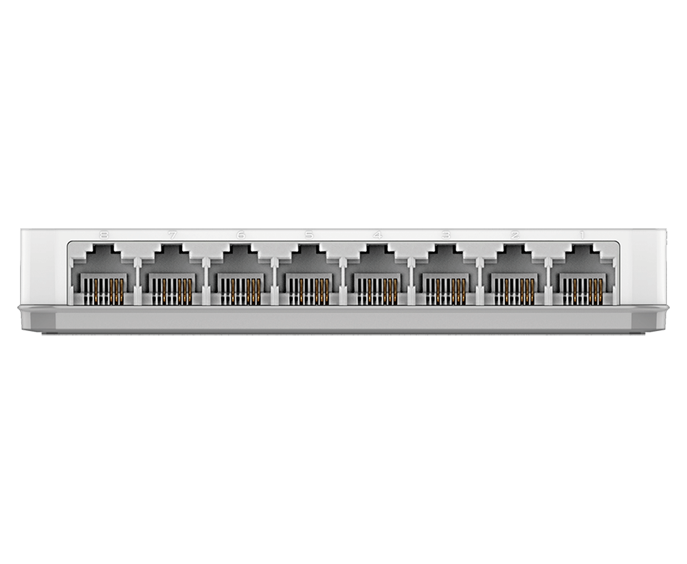 D-LINK DES-1008C 8-Port Fast Ethernet unmanaged Switch 8x 100Base-TX lüfterlos weiss
