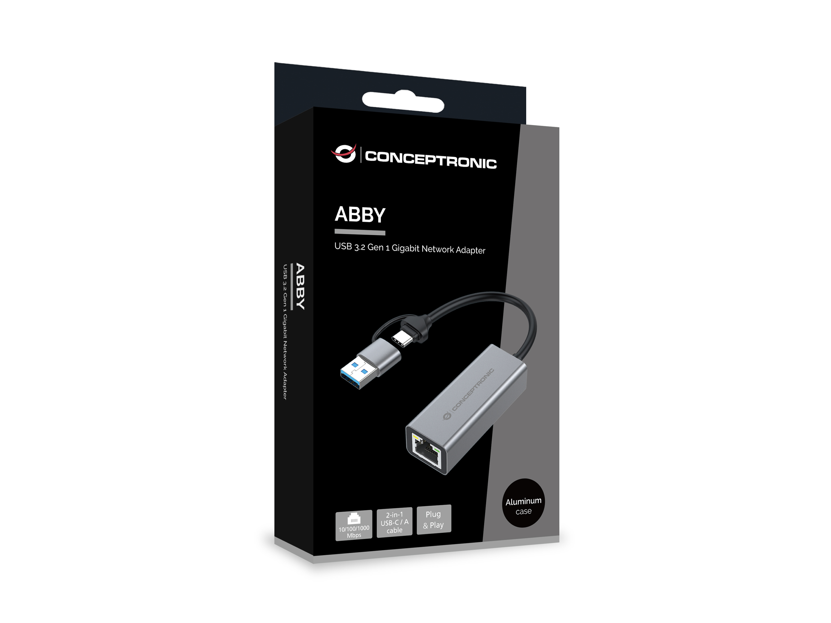 CONCEPTRONIC Adapter USB-C/-A3.0->GbE 5Gbs 0.18m gr